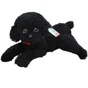 Simulation Dog Plush Toy Fully Filled Lovely Lying Posture Animal Doll Stuffed Poodle Dog Doll Toy with Collar Clothes Living Room Decoration KAESI D