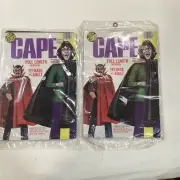 Vintage 1960-70s Ben Cooper Adult Devil / Vampire Cape NOS Red + Black Cape