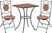 Generic 3 Piece Mosaic Bistro Set Ceramic Tile Terracotta,279412
