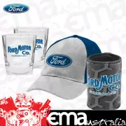 Ford Motor Co FD400001 Official Licensed Gift Pack w/ Cap, Can Cooler & Glasses
