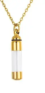 [EKANUIPKA] Stainless Steel openable Transparent Cylinder Pendant, Perfume Bottle, Bone ash Commemorative Pendant Necklace