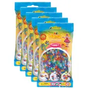 5x 1000pc Hama Bead Bags Kids DIY Building Activity Art/Craft Toy Glitter 5y+