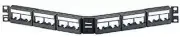 Panduit MINI COM UNSHIELDED MODULAR PATCH PANEL 24-Ports Angled, Black*USA Brand