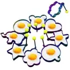Rainbow Set Fried Egg Rings Molds Non Stick for Griddle Pan, Egg Shaper Panca...