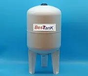 Water Pressure Tank Vessel 50L, Steel, Drinking Water Compatible Bladder, Almond