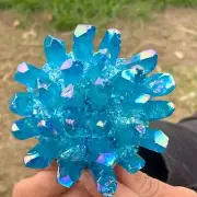 246G New Find Blue Phantom Quartz Crystal Cluster MineralSpecimenHealing