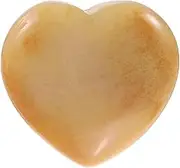 uxcell Natural Heart Shaped Crystal Stone, 1.2 Inch Mini Polished Love Gemstone Crystal, Pocket Rock Engraved Worry Stones for Women Gifts Meditation, Yellow