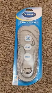 Dr. Scholl’s Tri-Comfort Insoles for Heel, Arch and Ball for Men Size M 8-12