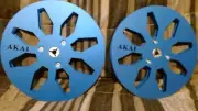 Set (PAIR) Akai 7 inch metal take up reels for Akai reel to reel (BLUE)