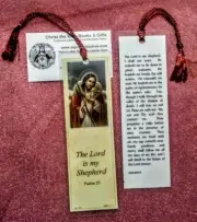 23RD PSALM "THE LORD IS MY SHEPHERD" LAMINATED & TASSLED BOOKMARK