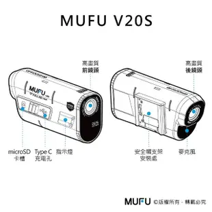 【MUFU】雙鏡頭機車行車記錄器V20S(錄影7.5小時 機車行車紀錄器)