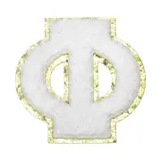 Chenille Letter Patches, Letter Phi Iron on Patches(White, 5.5 Cm/2.2")