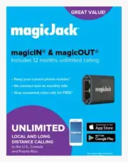 magicJack VOIP Phone Adapter - Unlimited Calls to US & Canada No Monthly Bill...
