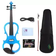 Yinfente Electric Silent Violin 4/4 Blue Free Case Nice Tone Solid wood #EV5