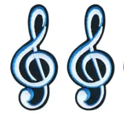 2pcs Clef Note Music Musical ~ Embroidered Sew Iron-On Patch Patches P72