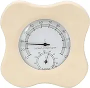 Elegant Sauna Hygrometer - Thermometer, Accurate Indoor Climate Monitoring, Handcrafted Poplar Wood for Wellness Environments