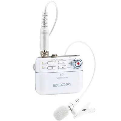 Zoom | F2 | 32-Bit Float Field Recorder w/ Lavalier Mic Pack | White