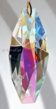 63mm Geometric Austrian Crystal AB coated Prism Suncatcher 2.5"
