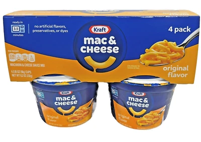 Kraft Original Macaroni & Cheese Microwave Cups 4 Cups 8.2 oz Mac