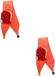 [LIFKOME] 2pcs Boy Girl Dinosaur Scarf Warm Neckerchief for Years Soft Skin-friendly Stylish Design for Outdoor Fun