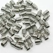 Brass Cord Ends, Platinum Color.8 pcs-4 pairs