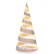 Costway 155CM Pre-lit Christmas Cone Tree Light Artificial LED Spiral Conic Tree Xmas Decor Garden Festival
