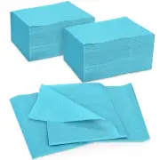 Paquete de 125 baberos desechables para pacientes, color azul claro, 45,7 x 33 c