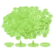 200 Set Plastic Snaps T5 Round Resin No-Sew Button Fasteners Kit, Green