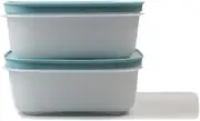 [Tupperware] Freezer Containers 450 ml (2) White/Blue Ice Crystal Container P 21735