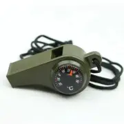 3 in 1 Emergency Survival Whistle Compass Thermometer Camping Hiking Outdoor