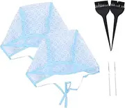 MUSISALY 6Pcs Disposable Hair Dyeing Caps Tinting Brush Comfortable Fit for Home Salon Use Includes Caps Brushes and Hooks Hair