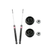 Pair Rear KYB Shock Absorbers + Strut Top Mount Kit for Nissan Micra K13 10-on