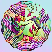 Wind Spinner 10" Lovely Pair Of Georgeous Hummingbirds Double Sided WindSpinner