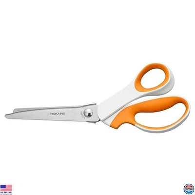 Ergonomic Pinking Shears Fabric Scissors Zig Zag Edge Stainless Steel Blades