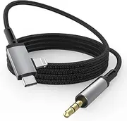 USB C to 3.5mm Audio Aux Jack Cable,[Apple MFi Certified] 2 in 1 Aux Cord for iPhone 16 15,Type C to 3.5mm Headphone Car Stereo Cord Compatible with iPhone 16 Plus /15 Pro Max,Samsung Galaxy,Pixel