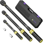 1/4 3/8 1/2-inch Drive Torque Wrench, 5 Pcs Click Torque Wrench Set, 20-240in.lb