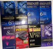 7 Maxell/TDK XP ST-120 VCR + Head Cleaner Wet Type VHS VP-200 7 VHS BLANK SEALED