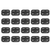 20Pcs Alloy Spring Cord Lock Ends Toggle for Shoelaces Bright Black 22.2x15.2mm