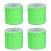 4 Rolls Nylon String Cord 45 Yards 0.8mm Nylon Cord Beading, Fluorescent Green
