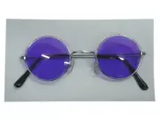 Adult John Lennon HIppie Retro Costume Glasses Round Frame Purple Lense