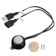 DC 5-24V 2A PIR Motion Sensor Switch Activated LED Lights with USB Cable Black