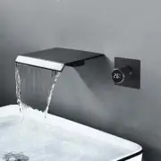 Digital Display Faucet Wall Mounted Waterfall Faucets Hot & Cold Water Mixer Tap