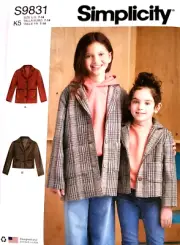 Simplicity 9831 Girls' Jacket in 2 lengths Sizes 7-14
