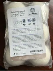 100% Wool Dryer Balls By Smart Sheep 6 Pack Premium Reusable Natural Fabric New