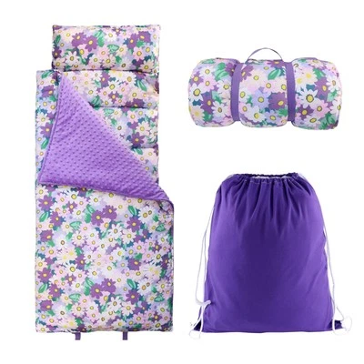 Minky Dot Toddlers Nap Mat with Removable Pillow and Soft Blanket, Lightweigh...