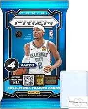 2024-25 Panini Prizm Basketball NBA Retail Pack with 4 Trading Cards + Toploader + StreetCards Magnet!