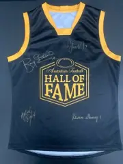 AFL HALL OF FAME SKILTON NICHOLLS MURRAY BLIGHT HAND SIGNED FOOTBALL GUERNSEY