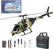 C138 RC Helicopter Bell 206 Optical Flow Positioning, 1/33 Scale 2.4G 6CH One Key Take Off/Landing with 6-axis Gyro & 6G/3D Flips Remote Control Helicopter, Military Aircraft for Adults
