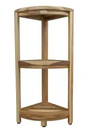 EcoDecors Snazzy Corner Teak Corner Shower Shelf Shower Stand Corner Corner S...