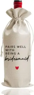 DOI-LANEE Bridesmaid Wine Bag, Gift for Honor Proposal Beige A